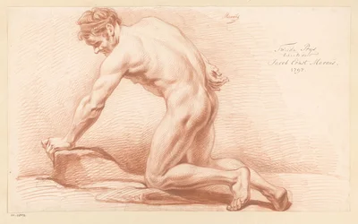 Nudo maschile inginocchiato, visto di lato (2° premio 1797)