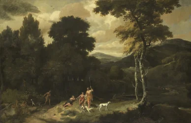 Paesaggio con cacciatori