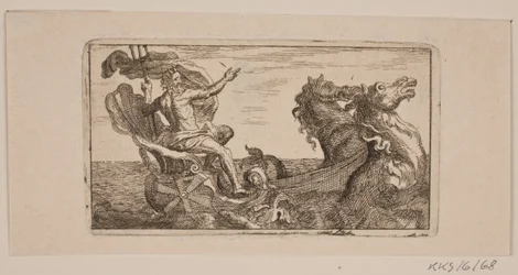 Nettuno. Illustrazione per Jacob Fosie, "Lære-Klude [...] o Prove su rame, levigatura, fondi, aghi, acqua di incisione, inchiostro, cancellazione, carico e stampa dal 1741 al 1743"