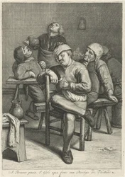 Scena di taverna con contadini che fumano