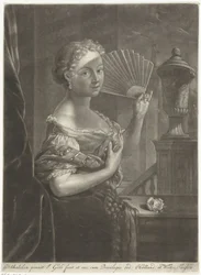 Giovane donna con ventaglio