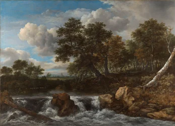 Paesaggio con cascata