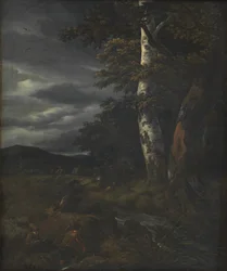 Paesaggio con scena di caccia