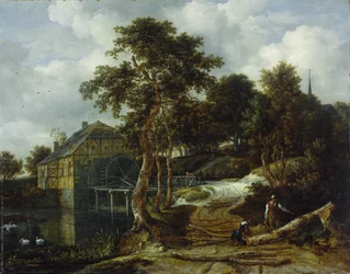 Paesaggio con mulino ad acqua