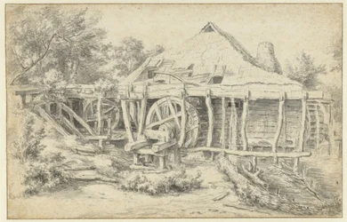 Vista di un mulino ad acqua