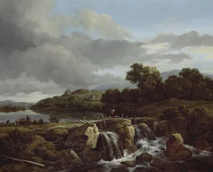 Paesaggio con cascata