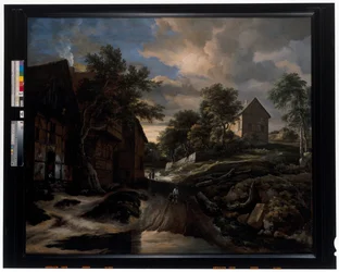 Paesaggio con case a graticcio