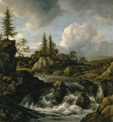 Paesaggio con cascata