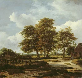 Paesaggio boscoso con campi di grano, c.1655-60