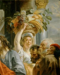 Gesù che scaccia i mercanti dal Tempio (olio su tela)