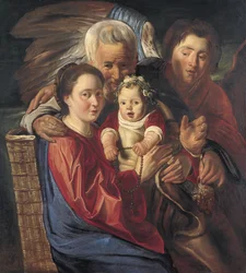 La Sacra Famiglia con un angelo