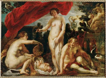 Le figlie di Kekrops trovano il piccolo Erichthonios (dipinto su tela)