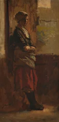 Ragazza presso una porta