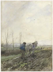 Contadino che ara