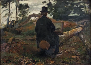 Il pittore Frederik Hendrik Kaemmerer al lavoro a Oosterbeek