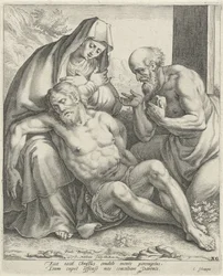 Compianto di Cristo da parte di Maria e San Girolamo