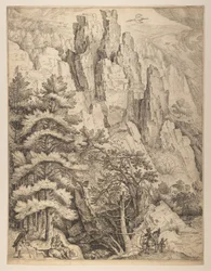 Paesaggio boemo con coppie e cacciatori (lastra di sinistra)