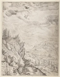 Paesaggio boemo con coppie e cacciatori (lastra di destra)