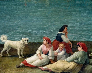 Contadine di Barletta, Italia (contadine di Barletta), dettaglio. Jacob Philipp Hackert, detto Hackert d