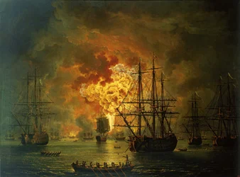 La distruzione della flotta turca nella baia di Çeşme, 1772