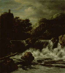 Paesaggio montano con cascata
