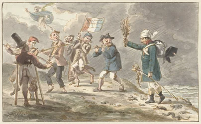 Caricatura della ritirata di Napoleone I Bonaparte dalla Russia