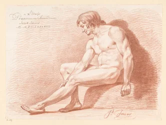 Nudo maschile seduto, visto di lato (2° premio 1788)