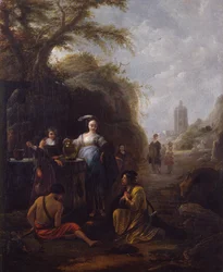 Eliezer e Rebecca al pozzo (olio su tela)