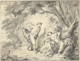 Apollo trafigge Coronide con una freccia