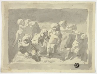 Baby satiri e putti che giocano con l