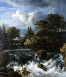 Una Cascata in un Paesaggio Roccioso