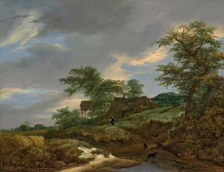 Paesaggio dunale con una casa e una colombaia