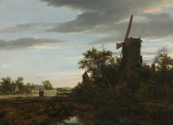Paesaggio con mulino a vento