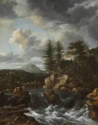 Paesaggio nordico con cascata