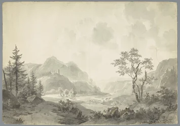 Paesaggio montano con un fiume