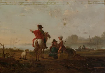 Paesaggio olandese con figure, fine XVIII-inizio XIX secolo