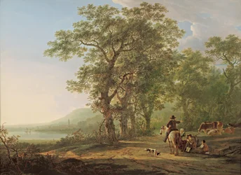 Figure in un paesaggio forestale