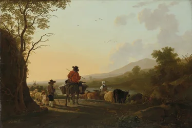 Paesaggio con mandriano e pastore, c.1780-85