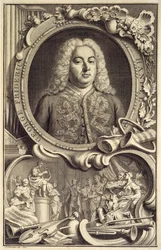 Ritratto di G.F. Handel, con titolo 