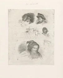 Studio di ritratti di diverse teste