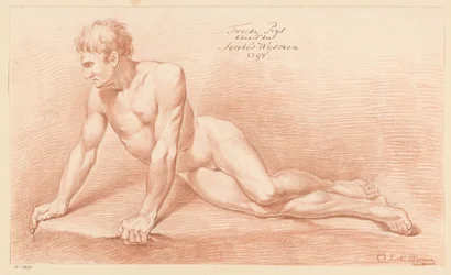 Nudo maschile seduto, visto di fronte (2° premio 1798)