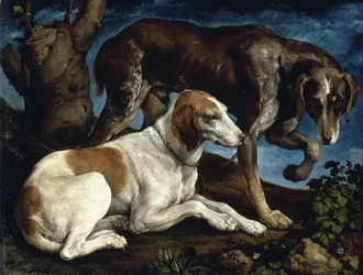 Due cani da caccia, 1548-1549