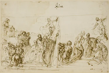 Due schizzi compositivi per il dipinto votivo del Doge Pasquale Cicogna, Sala del Pregadi, Palazzo Ducale, Venezia