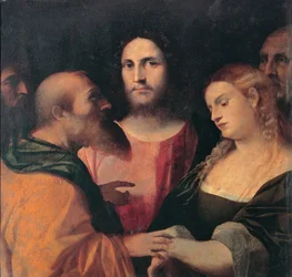 Cristo e la donna colta in adulterio, 1525-1528