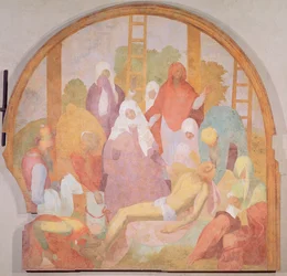 Deposizione, lunetta dal ciclo di affreschi della Passione, 1523-6