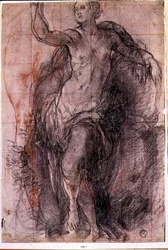 Studio di una Figura Femminile con Drappeggio Sciolto