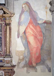 La Visitazione, dettaglio di Elisabetta a destra dell