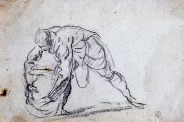 Studio per figura maschile piegata