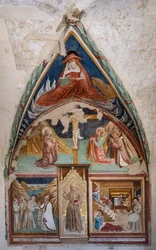 Storie di S. Bernardino e Santi, Chiesa di San Francesco, Cappella di San Bernardino da Siena