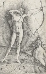 Apollo con arco e freccia sul globo celeste e Diana con cervo, 1503-5